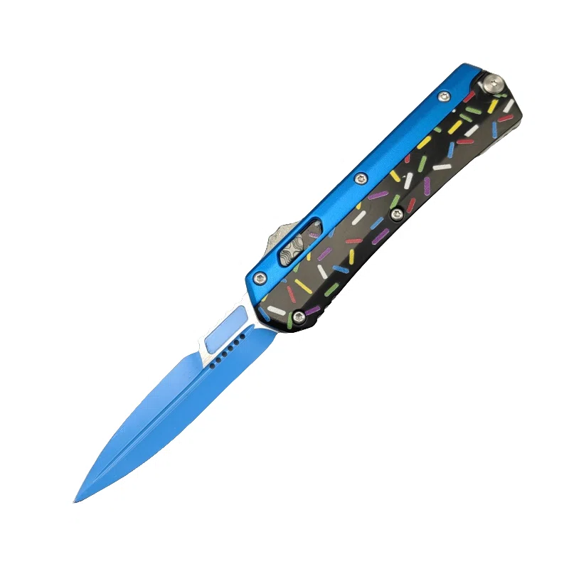 微信图片_20250428153110.webp Cuchillo OTF Donut Fighter Switchblade - Azul y Negro