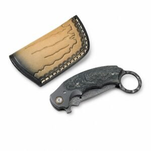 Karambit cuchillo Damasco acero plegable garra cuchillo