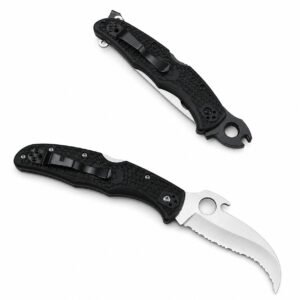 Karambit navaja plegable Full Tooth garra hoja – portátil EDC exterior navaja plegable