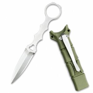 Cuchillo de hoja fija de acero inoxidable hoja con funda de Kydex acampada portátil Supervival Táctico multiherramientas mano EDC cuchillos
