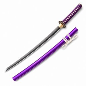 Cuchillo de cuchilla fija del Comandante de la Espada Púrpura Samurai