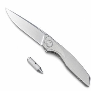 Cuchillo plegable de la manija de titanio de la cabeza del oso