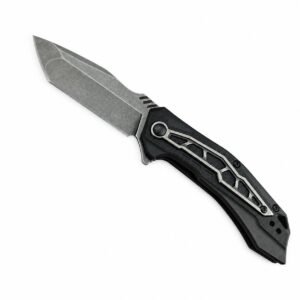 1376 fuera de piedra negra lavado plegable cuchillo