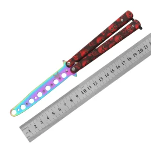 navaja mariposa cuchillo mariposa cuchillo novato práctica cuchillo mariposa peinado juguete práctica cuchillo de acero completo sin araña