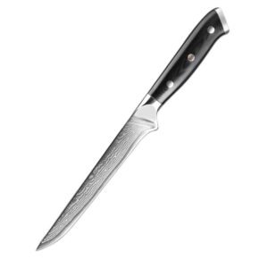 Acero Damasco G10 mango corte de carne y cuchillo de deshuesado