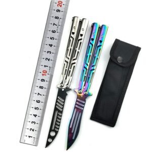 cuchillo de práctica de mariposa plegable portátil sin arañar