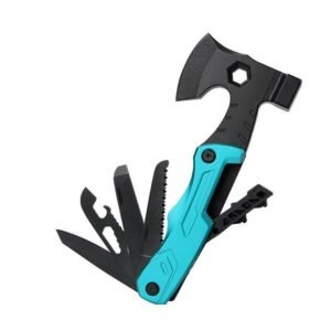 Multifuncional de supervivencia hacha alicates plegable alicates de cuchillo martillo con ajilla multiusos herramienta portátil salvavidas---azul