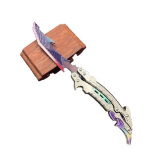 juego periférico llama de la sombra de metal cuchillo de mariposa unsharpened