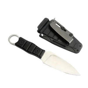 Cuchillo recto al aire libre, alta dureza, afiladura, cuchilla recta táctica, con mango K A-5 Sanding/negro