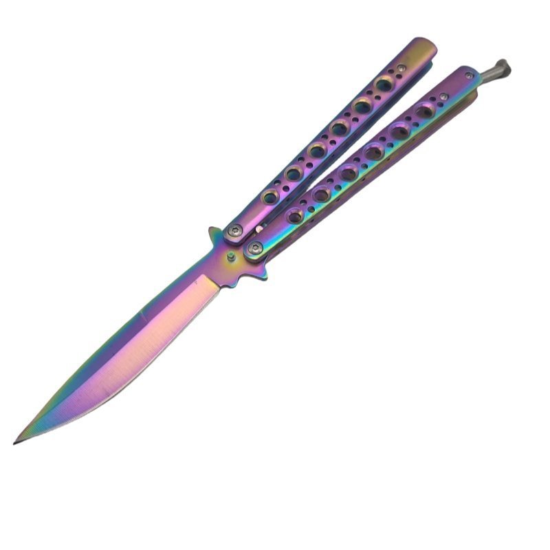 微信图片_20250312180850.jpg 42 navaja balisong navaja mariposa Spring Latch Rainbow